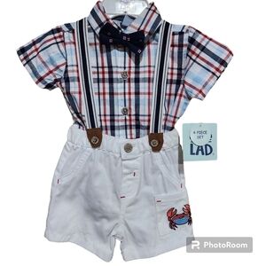 Little Lad Baby 4 Piece Short Set Size 6/9 mos NWT